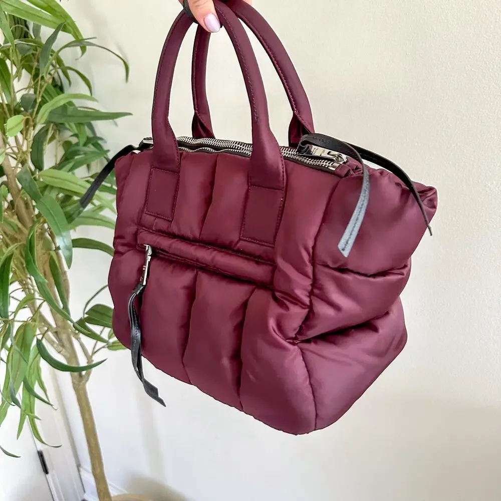 PRADA Tessuto Padded Hand Bag & Crossbody Wine Red